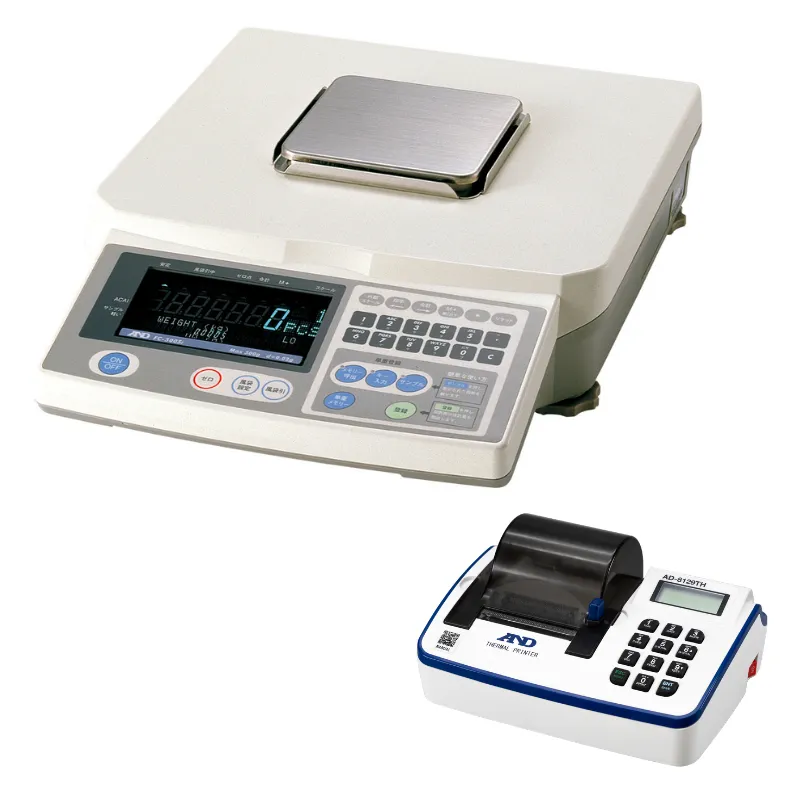 A&D カウンティングスケール FC-500Si：サーマルプリンタAD-8129TH付き