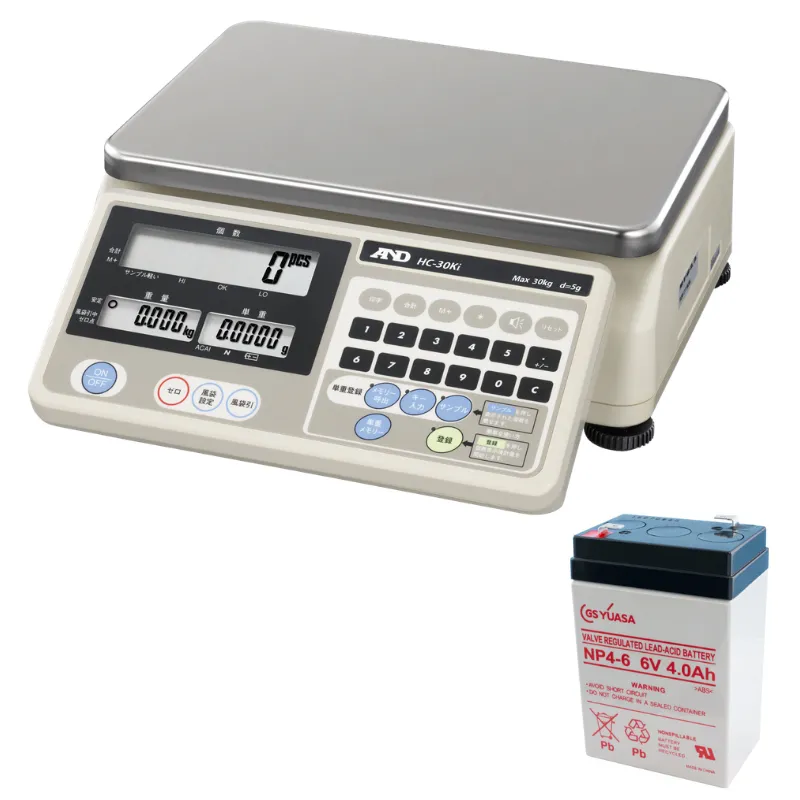 A&D カウンティングスケール HC-30Ki：内蔵バッテリ付き