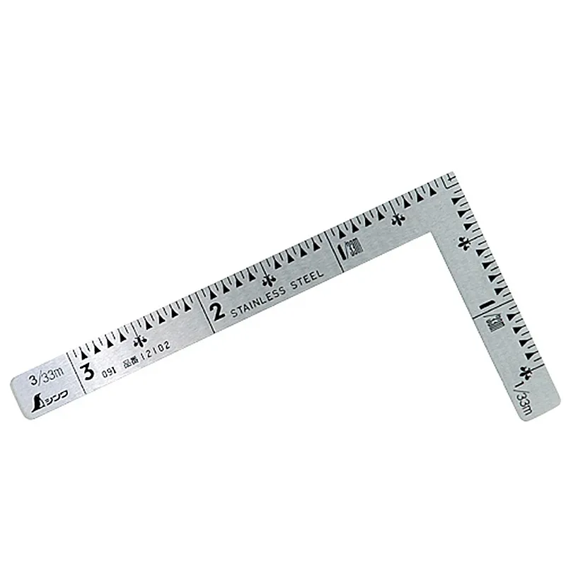 シンワ測定㈱ １２１０２：曲尺 小型 三寸法師 ステン ３×１.５寸 表裏同目