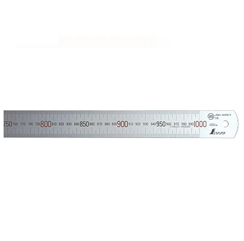 50027：直尺シルバー１ｍ上下段１mmピッチＪＩＳ JCSS校正証明書付
