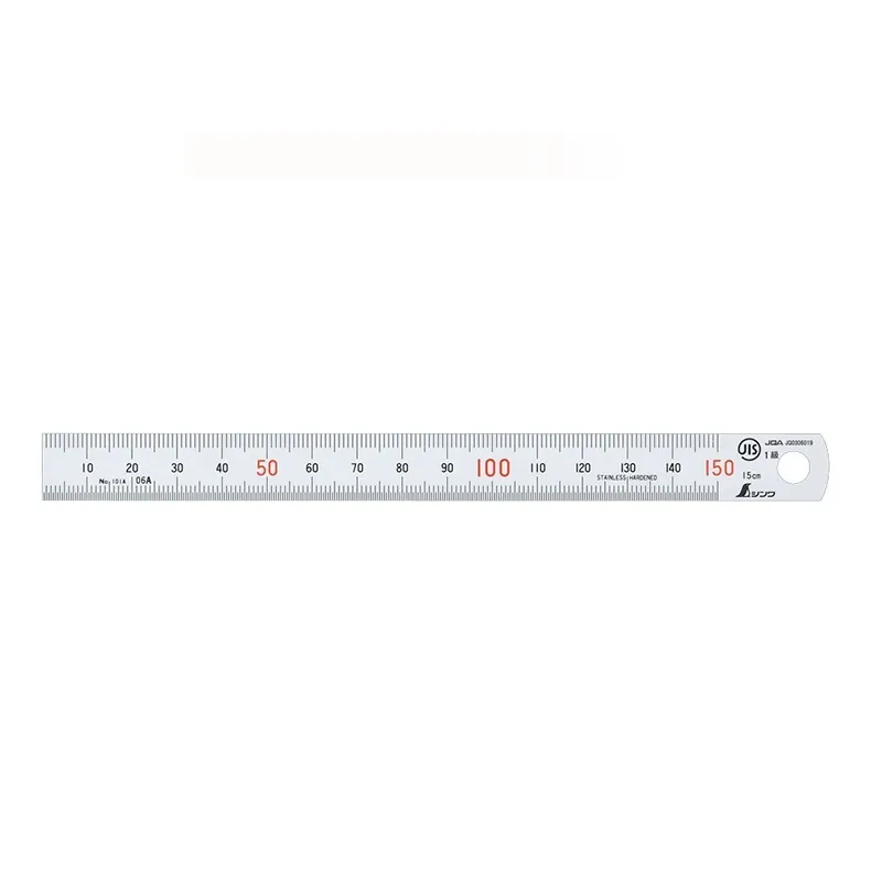 19014：直尺　シルバー　15cmＪＩＳ JCSS校正証明書付