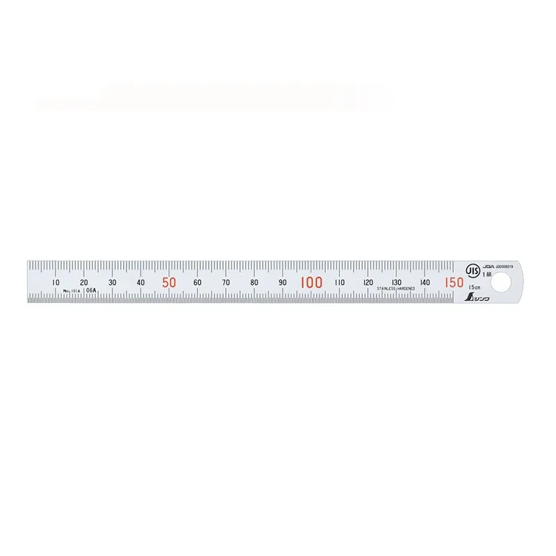 19018：直尺　ステン　15cmＪＩＳ JCSS校正証明書付