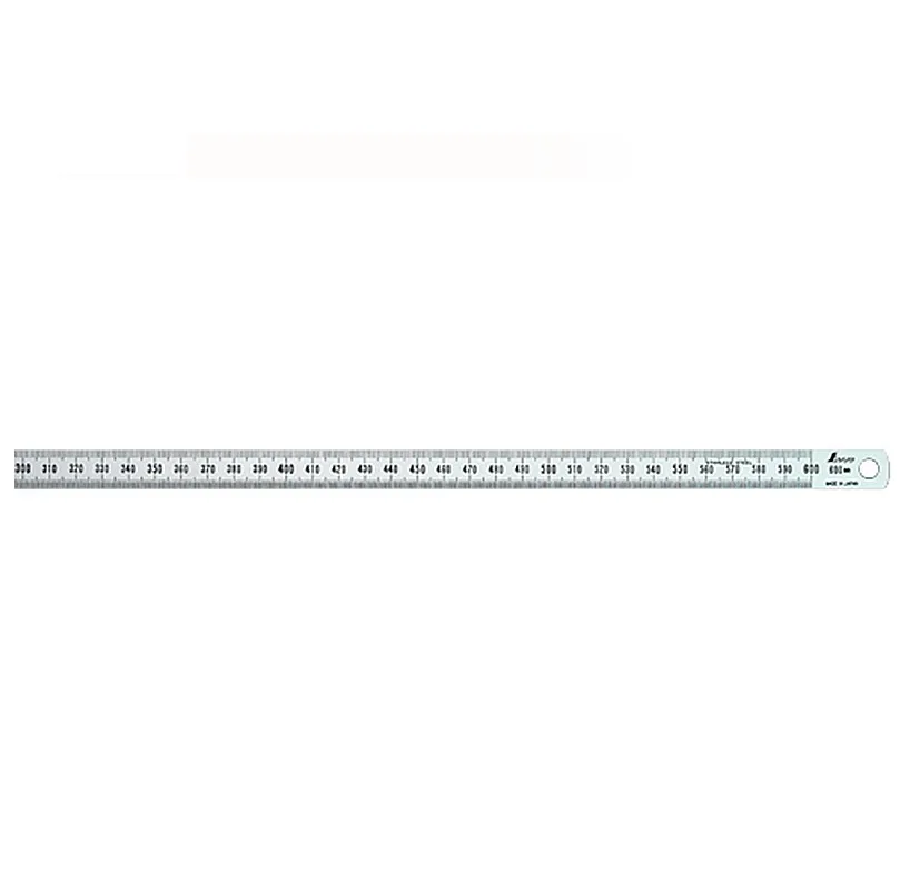 19027：細巾直尺　シルバー　60cm JCSS校正証明書付