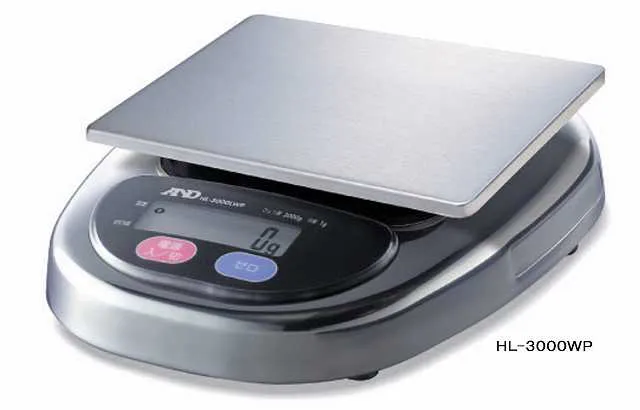 防塵・防水型上皿電子はかり  ＨＬ-３０００ＬＷＰ　出荷時一般校正証明書付
