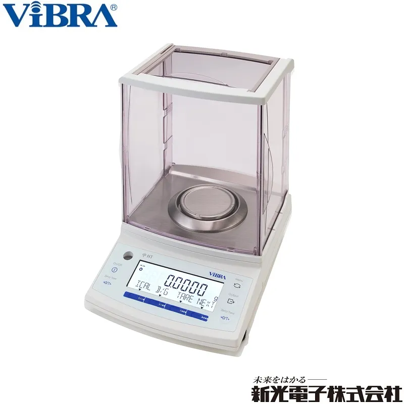 新光電子(VIBRA)分析天秤 HT224R：校正分銅内蔵型｜ひょう量：220g 最小表示：0.1mg【生産終了】